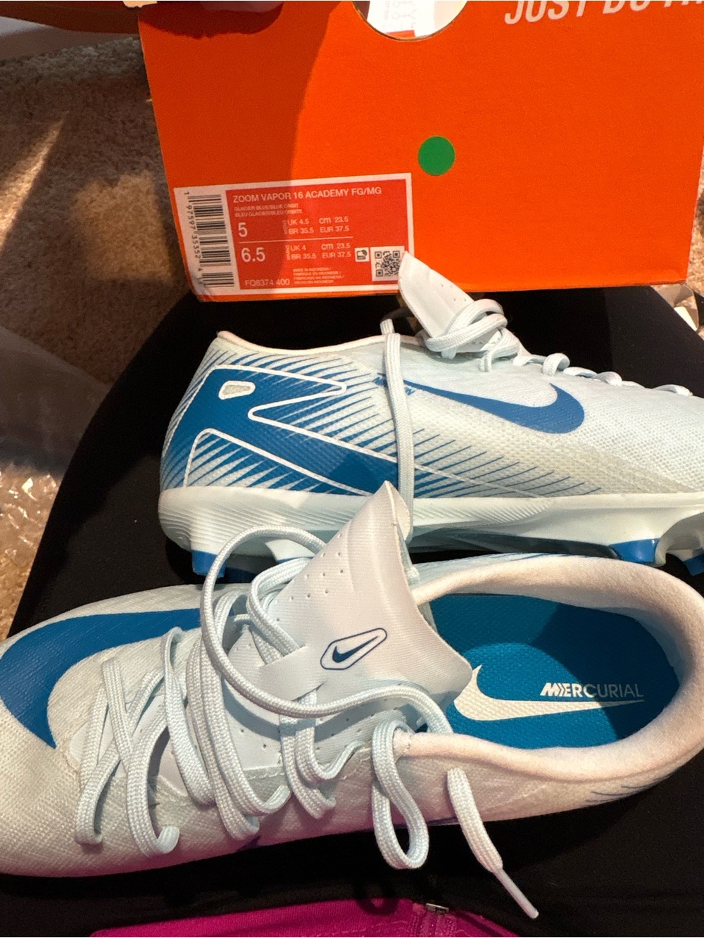 Nike Mercurial Soccer Cleats in Light Blue and Blue